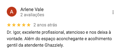 Experiência de paciente com Dr. Igor Emanuel