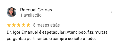 Comentário sobre atendimento com Dr. Igor Emanuel